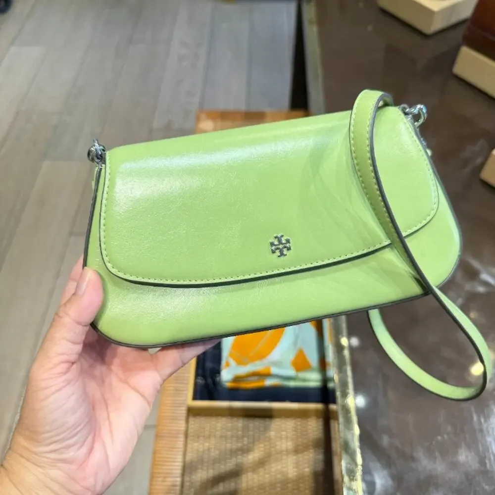 Tory Burch Rory Glazed Mini Convertible Crossbody 181420 Frond $345
